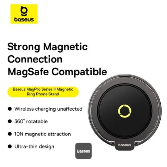 Baseus Magpro Series Ii Magnetic Ring Phone Stand Cosmic Black